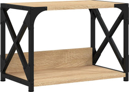 vidaXL - Printerstandaard - 44x26x31,5 - cm - bewerkt - hout - sonoma - eikenkleurig