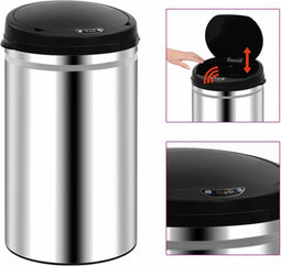 vidaXL - Prullenbak - met - automatische - sensor - 40 - L - roestvrij - staal