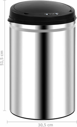vidaXL - Prullenbak - met - automatische - sensor - 50 - L - roestvrij - staal