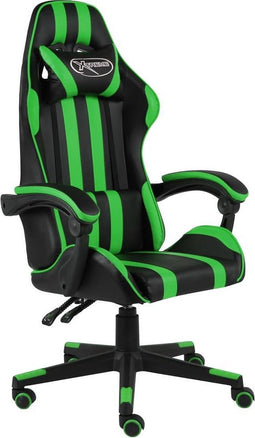 vidaXL - Racestoel - kunstleer - zwart - en - groen