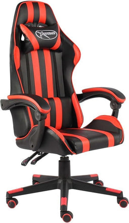 vidaXL - Racestoel - kunstleer - zwart - en - rood