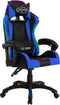vidaXL - Racestoel - met - RGB - LED-verlichting - kunstleer - blauw - en - zwart