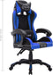 vidaXL - Racestoel - met - RGB - LED-verlichting - kunstleer - blauw - en - zwart