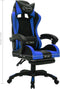 vidaXL - Racestoel - met - RGB - LED-verlichting - kunstleer - blauw - en - zwart