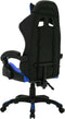 vidaXL - Racestoel - met - RGB - LED-verlichting - kunstleer - blauw - en - zwart
