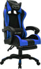 vidaXL - Racestoel - met - RGB - LED-verlichting - kunstleer - blauw - en - zwart