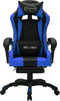 vidaXL - Racestoel - met - RGB - LED-verlichting - kunstleer - blauw - en - zwart
