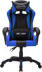 vidaXL - Racestoel - met - RGB - LED-verlichting - kunstleer - blauw - en - zwart
