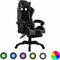 vidaXL - Racestoel - met - RGB - LED-verlichting - kunstleer - grijs - en - zwart