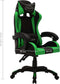 vidaXL - Racestoel - met - RGB - LED-verlichting - kunstleer - groen - en - zwart