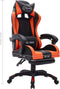 vidaXL - Racestoel - met - RGB - LED-verlichting - kunstleer - oranje - en - zwart