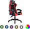 vidaXL - Racestoel - met - RGB - LED-verlichting - kunstleer - rood - en - zwart