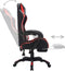 vidaXL - Racestoel - met - RGB - LED-verlichting - kunstleer - rood - en - zwart