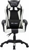 vidaXL - Racestoel - met - RGB - LED-verlichting - kunstleer - wit - en - zwart