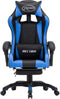 vidaXL - Racestoel - met - voetensteun - kunstleer - blauw - en - zwart