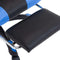 vidaXL - Racestoel - met - voetensteun - kunstleer - blauw - en - zwart