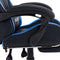 vidaXL - Racestoel - met - voetensteun - kunstleer - blauw - en - zwart