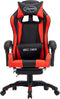 vidaXL - Racestoel - met - voetensteun - kunstleer - rood - en - zwart