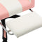 vidaXL - Racestoel - met - voetensteun - kunstleer - roze - en - wit