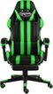 vidaXL - Racestoel - met - voetensteun - kunstleer - zwart - en - groen