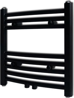 vidaXL Radiator/handdoekenrek gebogen 480x480 mm zwart