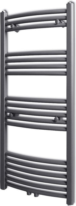 vidaXL Radiator/handdoekenrek gebogen 500x1160 mm grijs