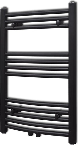 vidaXL Radiator/handdoekenrek gebogen 500x764 mm zwart