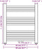 vidaXL Radiator/handdoekenrek recht 500x764 mm