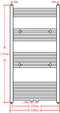 vidaXL Radiator/handdoekenrek recht 600x1160 mm grijs