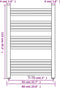 vidaXL Radiator/handdoekenrek recht 600x1160 mm