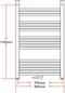 vidaXL Radiator/handdoekenrek recht 600x1160 mm