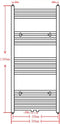 vidaXL Radiator/handdoekenrek recht 600x1160 mm zwart