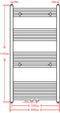 vidaXL Radiator/handdoekenrek recht 600x1160 mm zwart