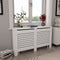 vidaXL Radiatorombouw 112x19x81.5 cm MDF wit