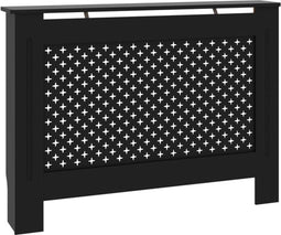 vidaXL Radiatorombouw 112x19x81 cm MDF zwart