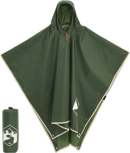 vidaXL - Regenponcho - met - capuchon - 2-in-1 - ontwerp - 223x145 - cm - groen