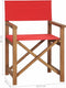 vidaXL - Regisseursstoel - massief - teakhout - rood