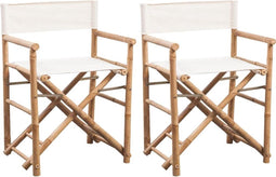 vidaXL - Regisseursstoelen - 2 - st - inklapbaar - bamboe - en - canvas