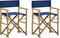 vidaXL - Regisseursstoelen - 2 - st - inklapbaar - blauw - bamboe - en - stof