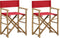 vidaXL - Regisseursstoelen - 2 - st - inklapbaar - rood - bamboe - en - stof