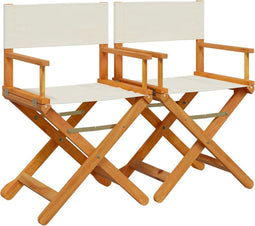 vidaXL - Regisseursstoelen - 2 - st - inklapbaar - stof - crèmewit