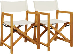 vidaXL - Regisseursstoelen - 2 - st - inklapbaar - stof - crèmewit
