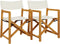 vidaXL - Regisseursstoelen - 2 - st - inklapbaar - stof - crèmewit