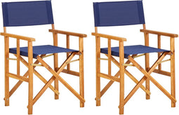 vidaXL - Regisseursstoelen - 2 - st - massief - acaciahout - blauw