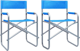 vidaXL - Regisseursstoelen - 2 - st - staal - blauw