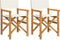vidaXL - Regisseursstoelen - inklapbaar - 2 - st - massief - teakhout - crèmekleurig