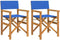 vidaXL - Regisseursstoelen - inklapbaar - 2 - st - massief - teakhout - blauw