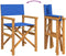 vidaXL - Regisseursstoelen - inklapbaar - 2 - st - massief - teakhout - blauw