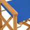 vidaXL - Regisseursstoelen - inklapbaar - 2 - st - massief - teakhout - blauw