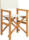 vidaXL - Regisseursstoelen - inklapbaar - 2 - st - massief - teakhout - crèmekleurig